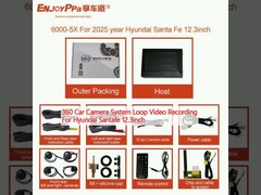 Система видеокамеры 360° для автомобилей для Hyundai Santafe 12,3 дюйма